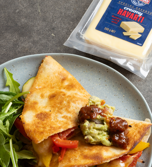 Vegetable, Chorizo Havarti Quesadillas