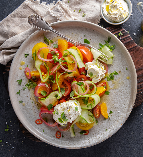 Tomato Salad & Whipped Creamy Feta